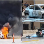 Logró bajar pasaje y se quemó su taxi frente a hotel de Mérida