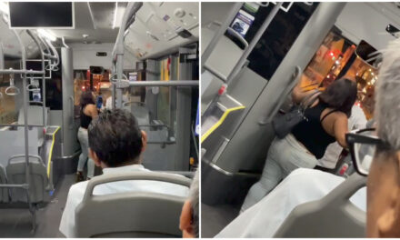 Agresiva mujer golpea a conductor de transporte público