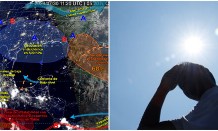 Bajo potencial de lluvias en península de Yucatán este martes