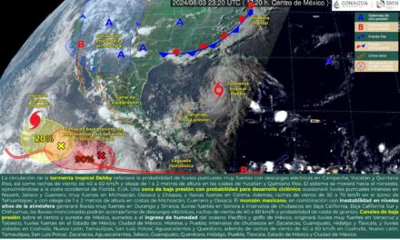 Domingo con lluvias por efectos indirectos de tormenta tropical ‘Debby’