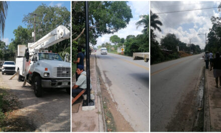 Estrangulan carretera federal a Chichén Itzá y CFE arregla fallas en Xcalacoop