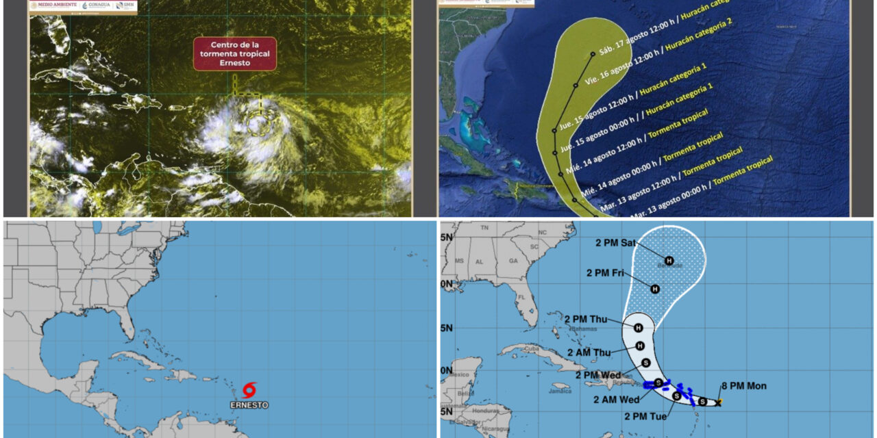 Ciclón ‘Ernesto’, con trayectoria de alejamiento de Península Yucatán