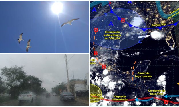 ‘Días clásicos de verano en Yucatán: calor, bochorno, sol y lluvias…»