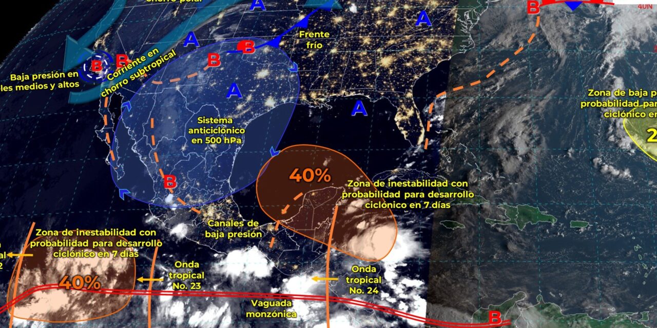 Viene ‘temporal de lluvias’ a península de Yucatán