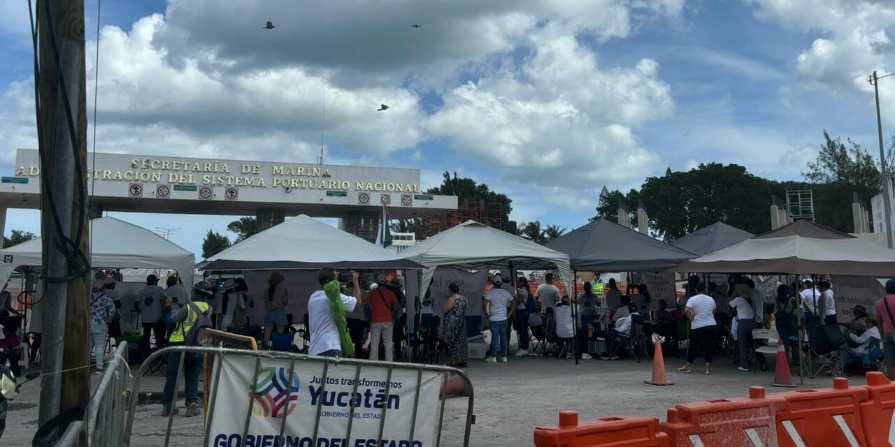 Bloquean entrada de muelle en Progreso en protesta por reforma judicial