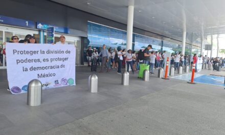 Rechazo a reforma judicial no se apaga; protesta en Aeropuerto Mérida