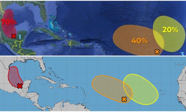 Sube potencial ciclónico de baja presión en Sonda de Campeche; más lluvias