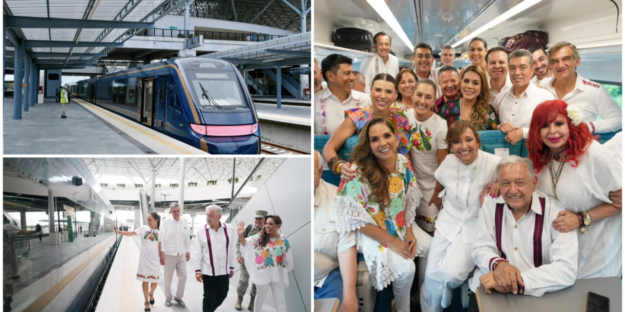 Mal tiempo recibió a AMLO y Tren P’atal en Chichén Itzá