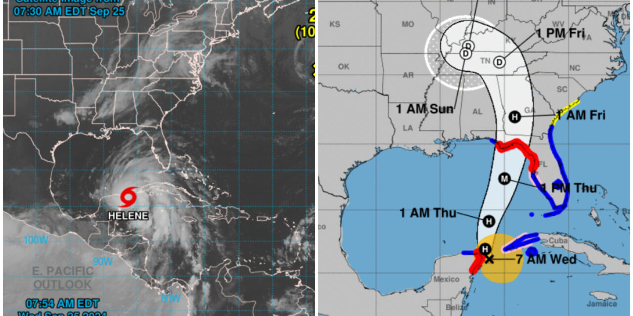 ‘Helene’ muy cerca de Cancún con rumbo al canal de Yucatán