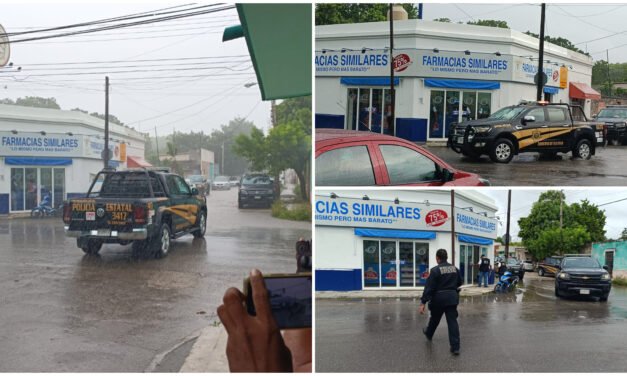 Solitario sujeto habría asaltado farmacia Similares en centro de Mérida