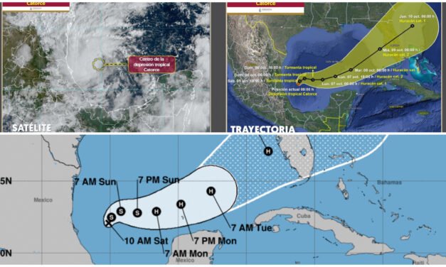 Ciclón cerca de la península de Yucatán lleva dirección a Florida