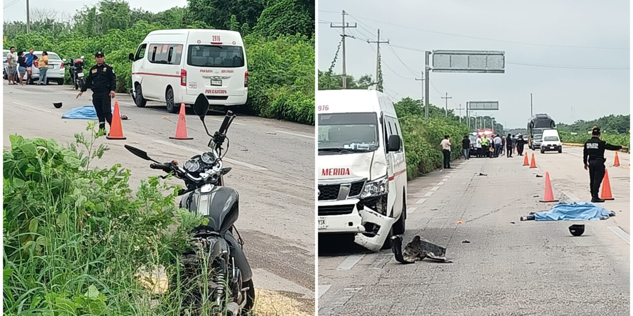 Acompañante de motociclista perece en accidente en entrada a Kanasín