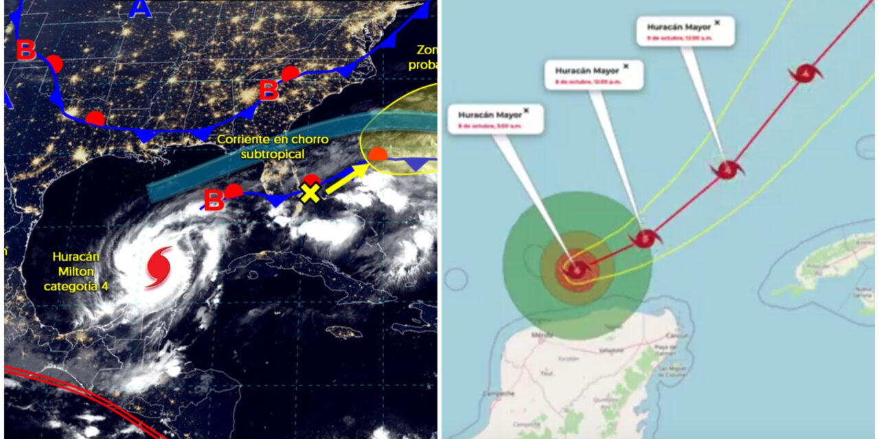 Se acercó y degradó: huracán “Milton” se despega de costas yucatecas