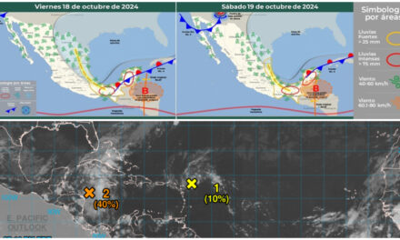 Sube potencial de desarrollo ciclónico al sureste del caribe mexicano