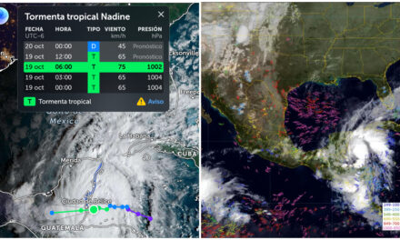 Tormenta tropical ‘Nadine’ pasaría al sur de Chetumal