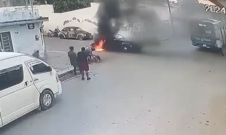 Ciudadano salva a joven madre y menor de edad en incendio de auto