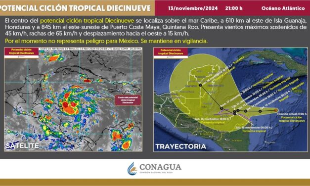 Esperan tormenta tropical ‘Sara’ este jueves, aún distante de Quintana Roo