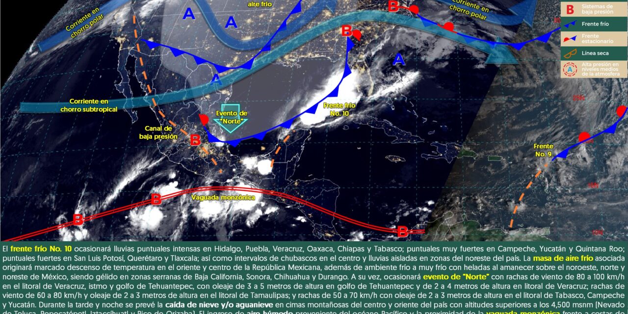 Llega frente frío la tarde de este miércoles con “norte” moderado