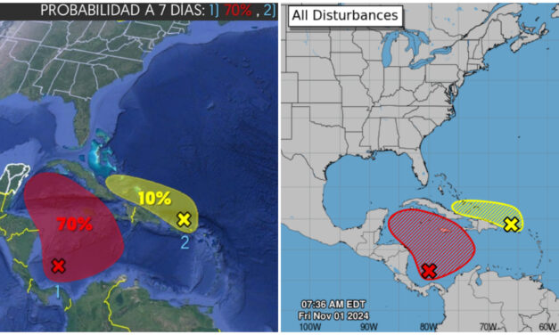 Sube potencial de posible sistema tropical a mediados de próxima semana