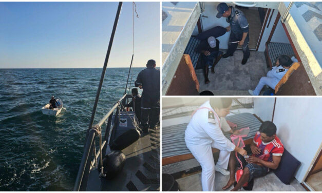 Pescador náufrago rescatado al noroeste de puerto Progreso