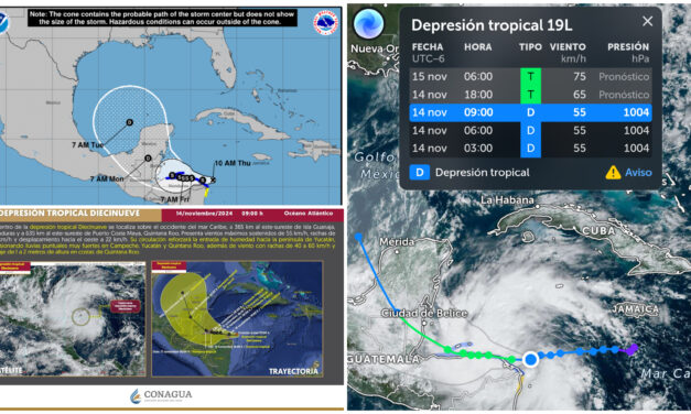 Lluvias fuertes en península de Yucatán por ciclón entre lunes y miércoles