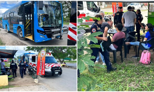 Jovencitos en motocicleta se meten en carril de autobús «Va y Ven»