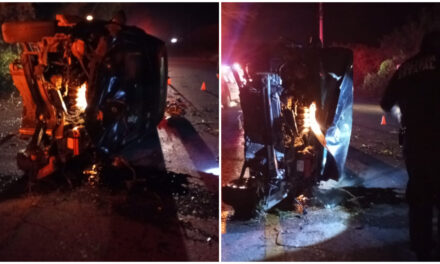 Destroza auto, sobrevive y huye en tramo Motul-Telchac Pueblo