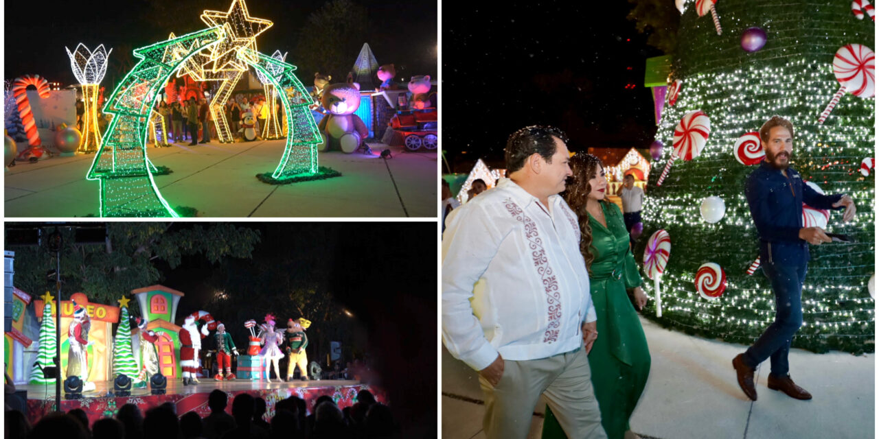 Encienden luces y colores Navideños en parque de La Plancha