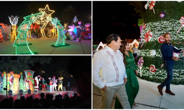 Encienden luces y colores Navideños en parque de La Plancha