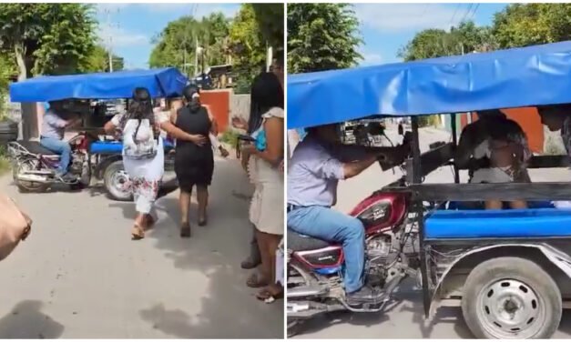 Bebé en brazos de su mamá lesionado por pirotecnia en Acanceh