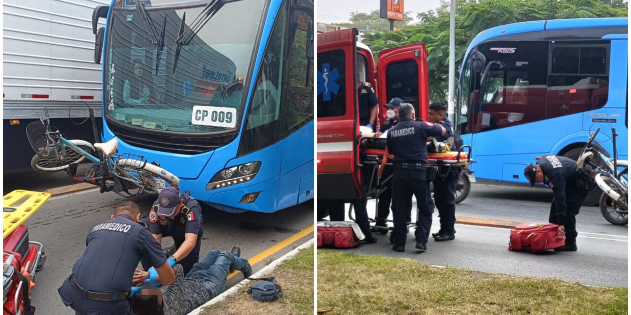 Adulto mayor atraviesa avenida y es golpeado por unidad de Va y Ven