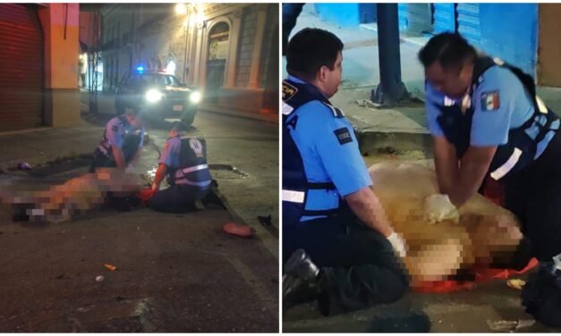 Fatal choque de motociclista contra colectivo en centro de Mérida