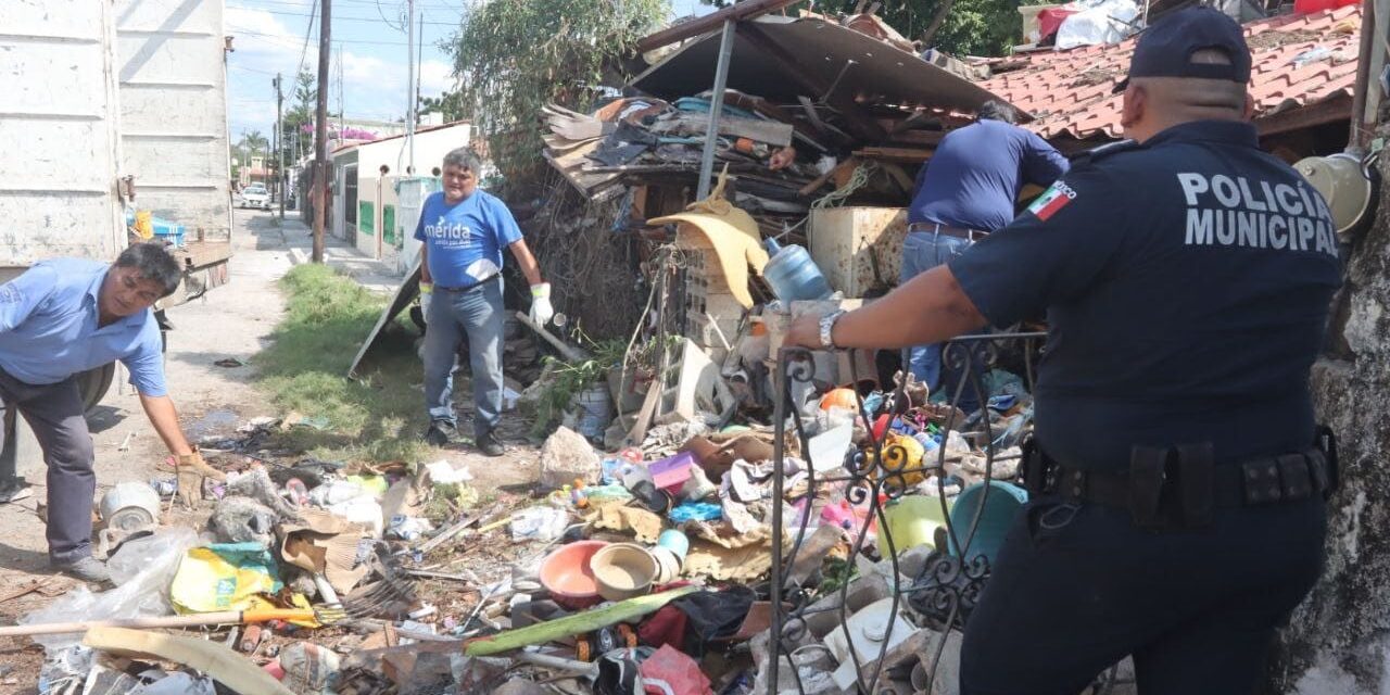 Limpieza de ‘casa de la basura’ en Pacabtún requirió 20 viajes de camiones