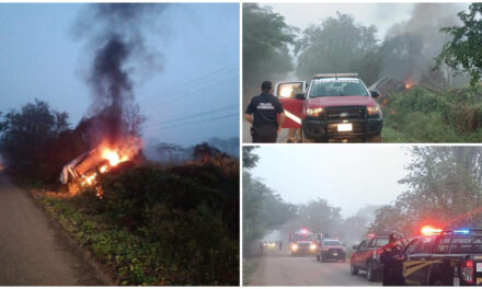 Se atraviesan ‘sombras’ en carretera, sale de camino y se incendia