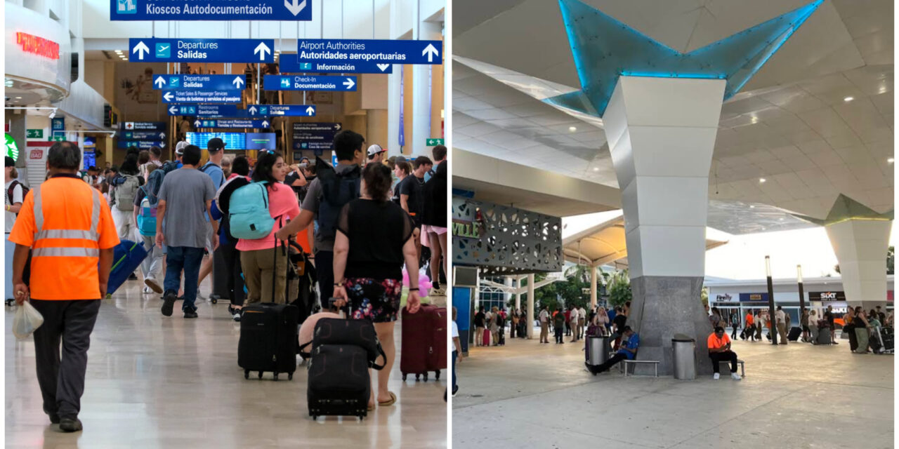 Suman 21 cancelaciones de vuelos en Cancún por mal tiempo en EU