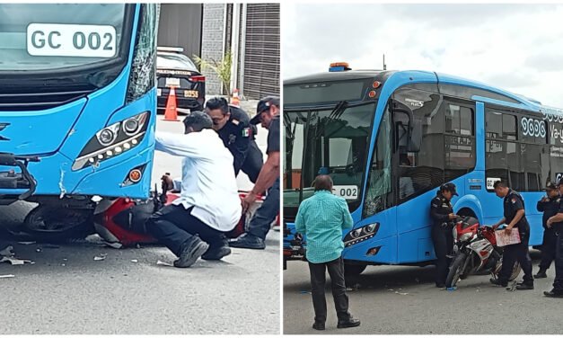 Motociclista chocó de frente contra autobús de Va y Ven en Las Américas