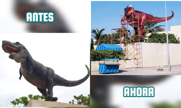 ‘Dinosaurio guinda’, nuevo frente de polémica en Progreso