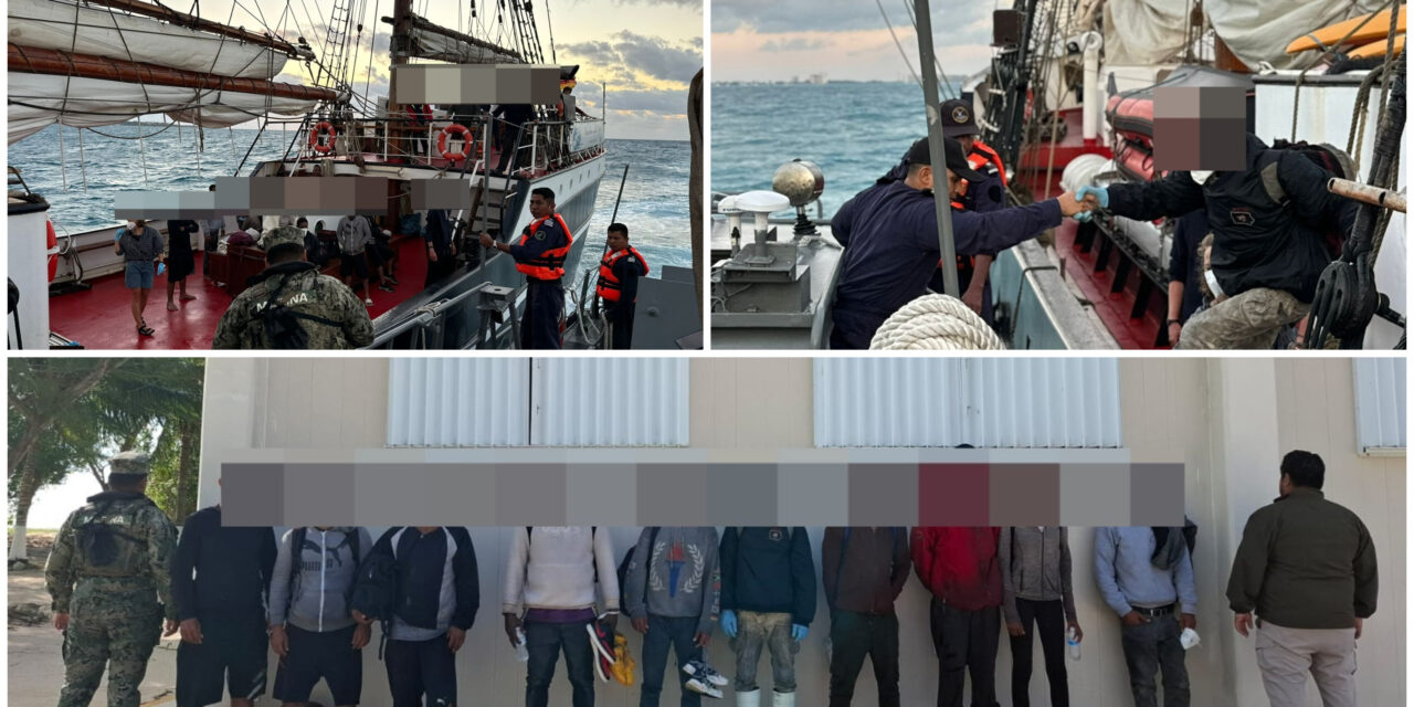 Rescatados 10 extranjeros en el mar cerca de Isla Mujeres