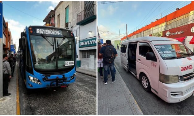 Transporte público en centro de Mérida: 15 paraderos cambian de sitio