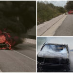 Arde camioneta en la carretera de cuota Mérida – Cancún