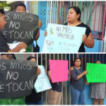 Protesta en afueras del jardín de niños ‘Ovide Decroly’, en Mérida