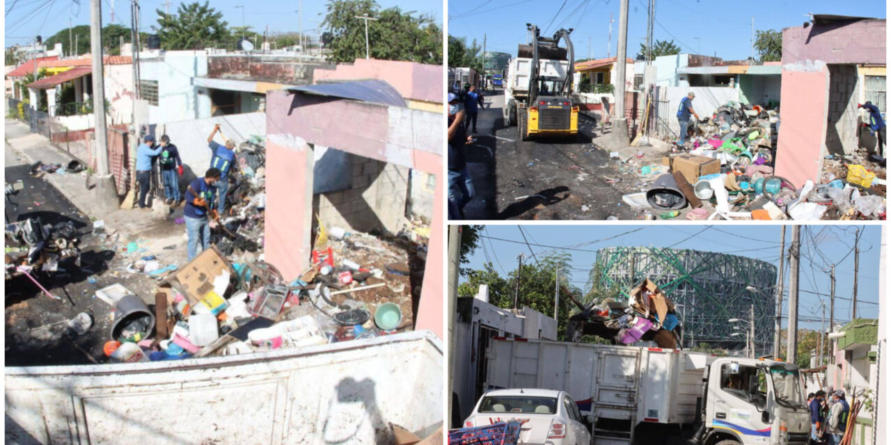 Desalojan 21 toneladas de basura en predio de la Colonia Cordemex