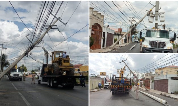 Enredadera de cables y grúa en Brisas del Norte, Mérida