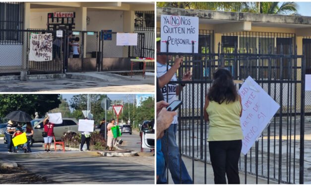 Dejan CAM en Mérida con escaso personal; protestan madres y tutores