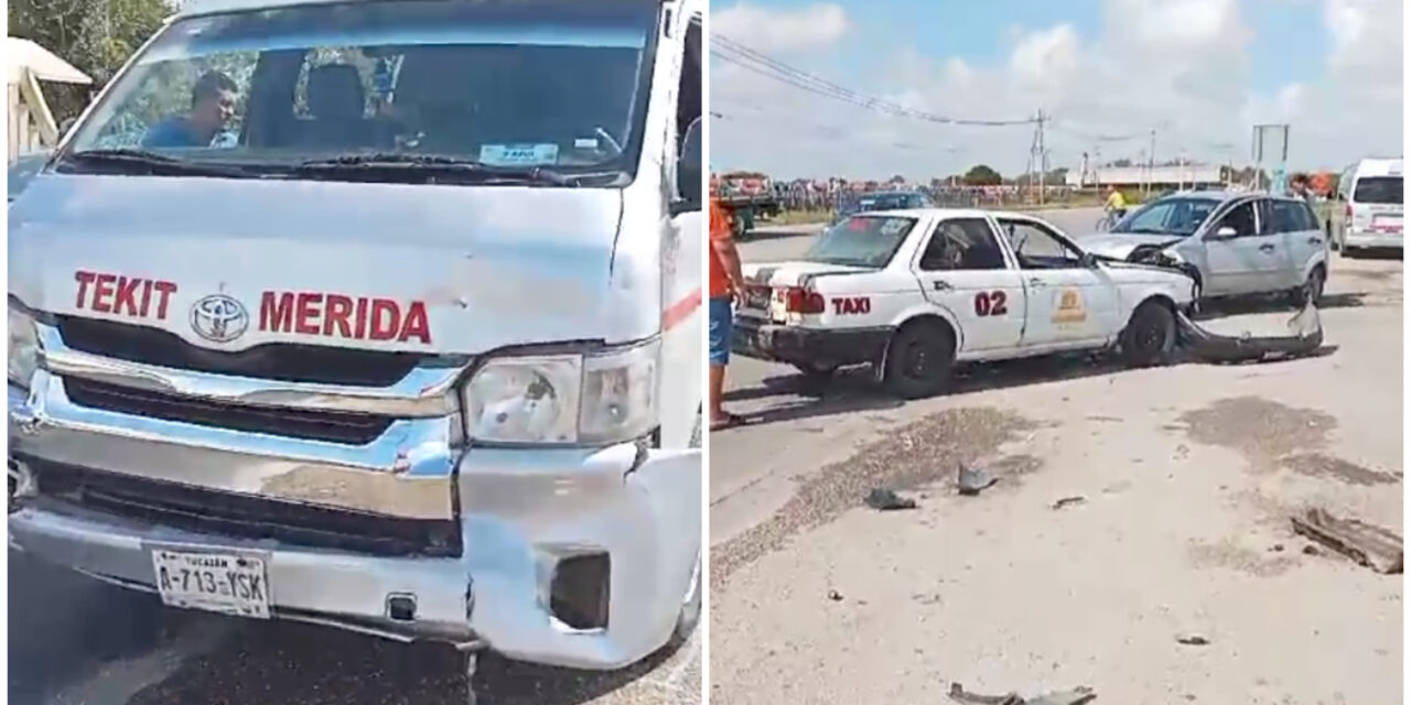 Colectivo de ruta Tekit – Mérida pega primero y chocan cuatro