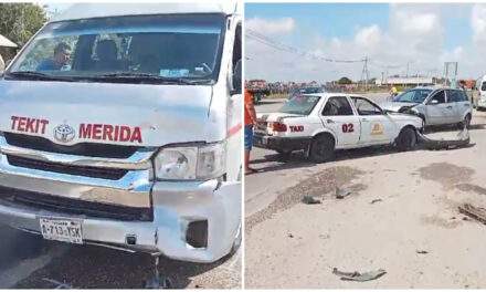 Colectivo de ruta Tekit – Mérida pega primero y chocan cuatro