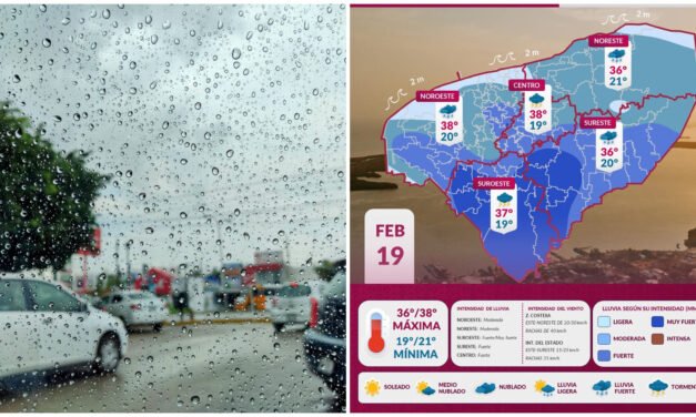 Toma en cuenta: pronóstico de lluvias en Yucatán por Frente Frío