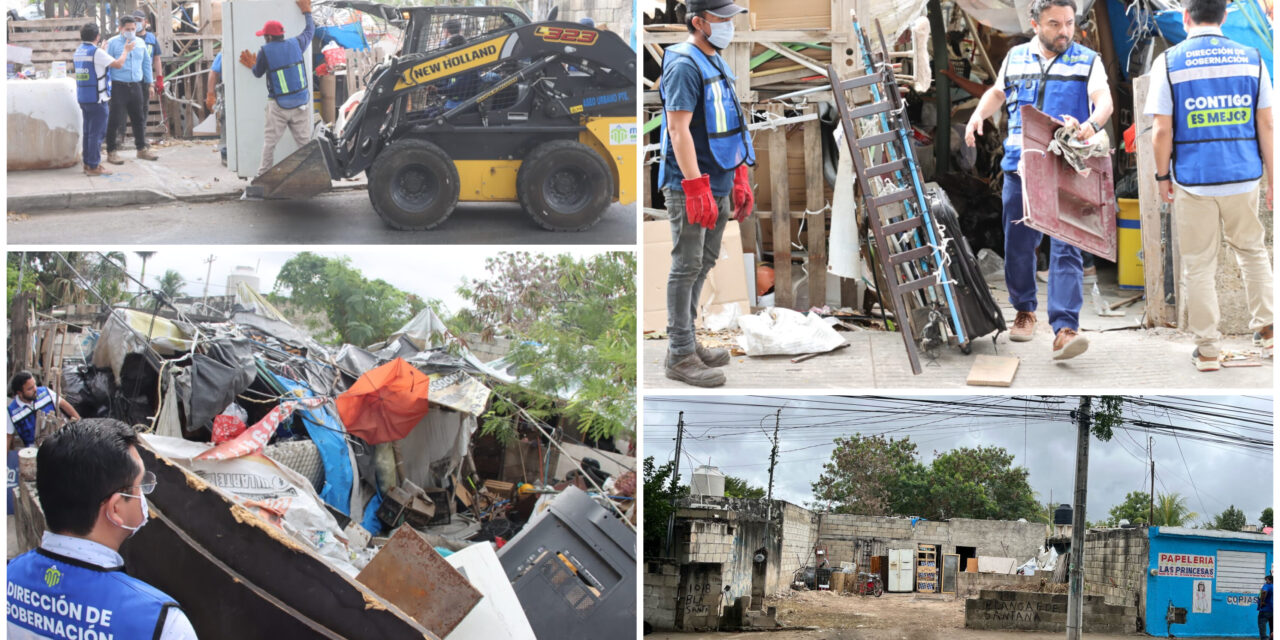 Retiran 16 toneladas de residuos sólidos de dos predios en la colonia Xoclán.