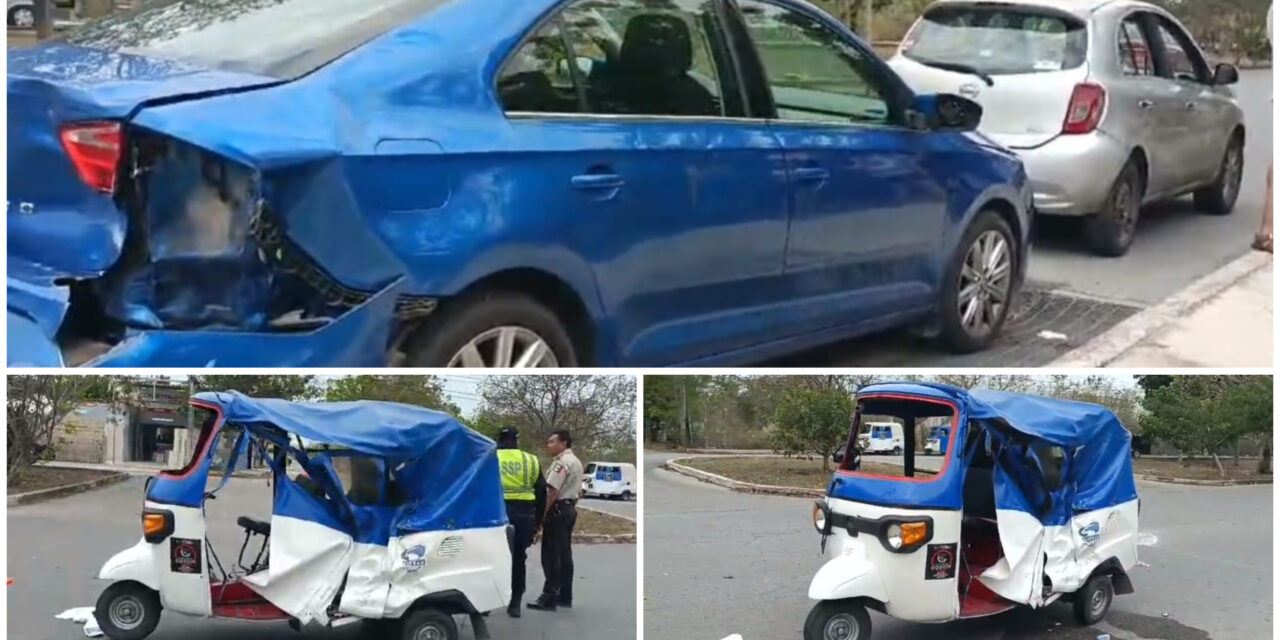 Chocan en Ciudad Caucel, buscan arreglo y se les estampa mototaxi