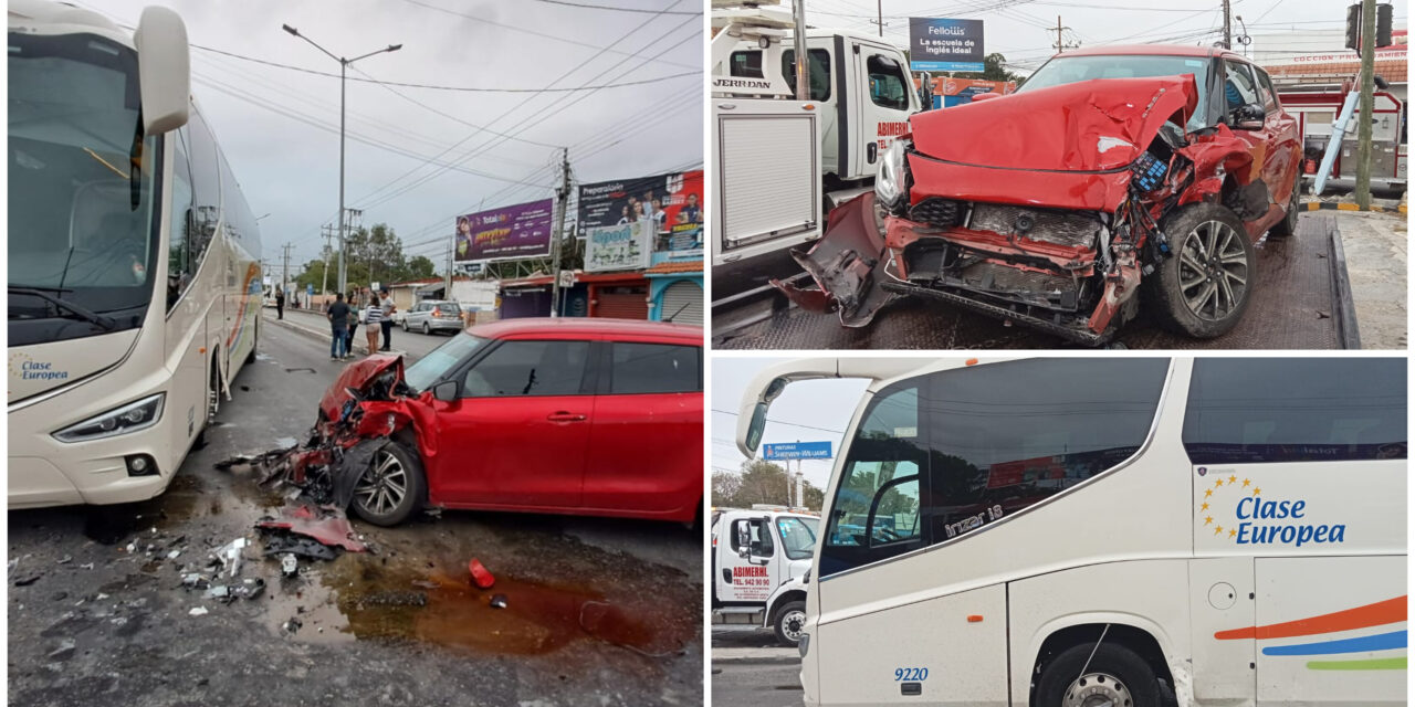 Comenzó la semana con mal pie: choca contra autobús y acaba en hospital